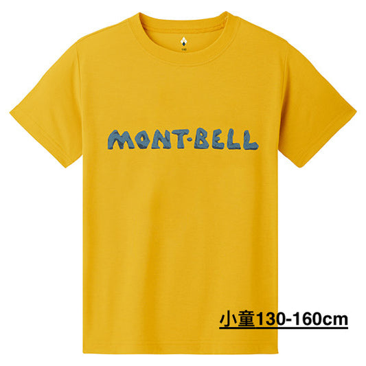 Japanese children's clothing mont-bell UV protection / breathable / moisture absorbing / quick-drying rock logo short-sleeved T-shirt 130-160cm / XS-XL boys / girls / adult summer TOPS