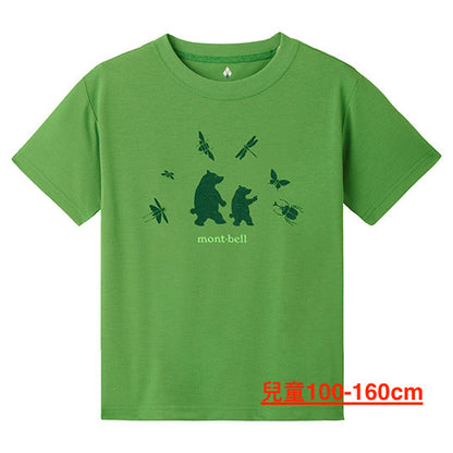 Japanese children's clothing mont-bell UV-resistant/water-absorbing/quick-drying/durable/odor-suppressing insect treasure hunting top 100-160cm/XS-XL boys/girls/adult summer TOPS 