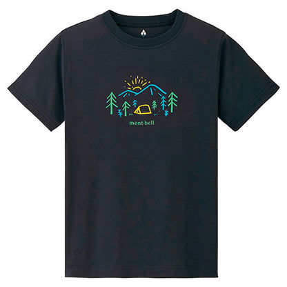 Japanese children's clothing mont-bell organic cotton / UV protection / breathable / moisture wicking parent-child wear Yamano Asa short-sleeved T-shirt 100-160cm / XS-XL boys / girls / adult summer TOPS