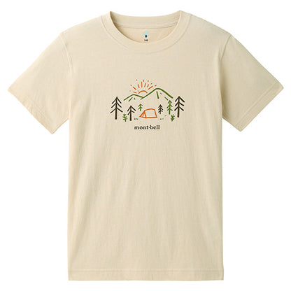 Japanese children's clothing mont-bell organic cotton / UV protection / breathable / moisture wicking parent-child wear Yamano Asa short-sleeved T-shirt 100-160cm / XS-XL boys / girls / adult summer TOPS