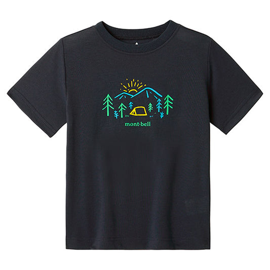 Japanese children's clothing mont-bell organic cotton / UV protection / breathable / moisture wicking parent-child wear Yamano Asa short-sleeved T-shirt 100-160cm / XS-XL boys / girls / adult summer TOPS