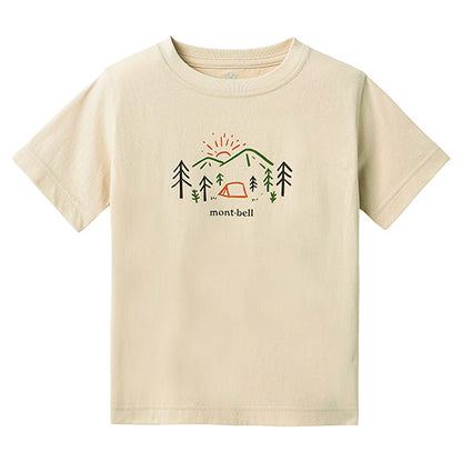 Japanese children's clothing mont-bell organic cotton / UV protection / breathable / moisture wicking parent-child wear Yamano Asa short-sleeved T-shirt 100-160cm / XS-XL boys / girls / adult summer TOPS