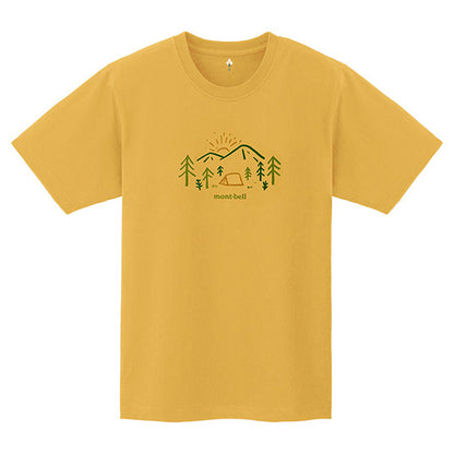 Japanese children's clothing mont-bell organic cotton / UV protection / breathable / moisture wicking parent-child wear Yamano Asa short-sleeved T-shirt 100-160cm / XS-XL boys / girls / adult summer TOPS