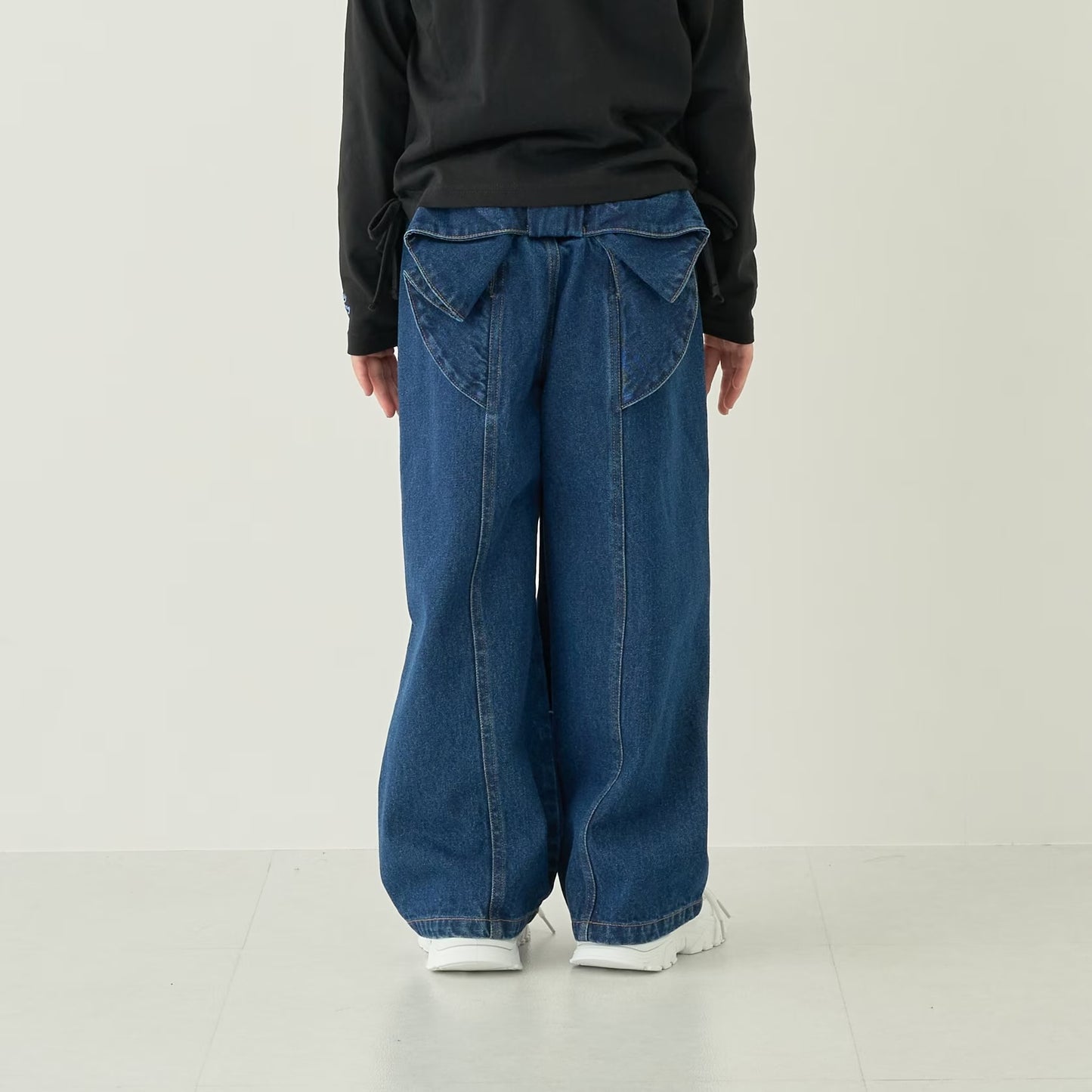 日本童裝 Ly# mine 後繫帶蝴蝶結牛仔褲 100-140cm 女童款 秋季 PANTS
