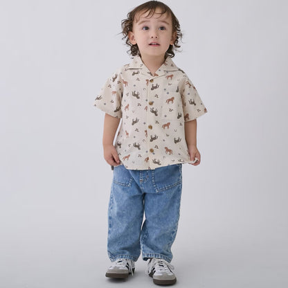 日本童裝 pe#main 各種圖案短袖襯衫 80-130cm 男童款 夏季 TOPS