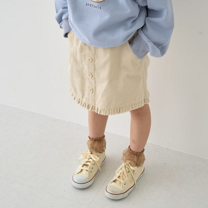 日本童裝 Ly# mine 荷葉邊燈芯絨裙褲 100-140cm 女童款 秋季 PANTS