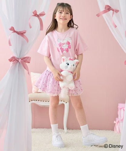 日本童裝 aF#a325 x Disney Marie 印花短袖上衣 110-160cm 女童款 夏季 TOPS