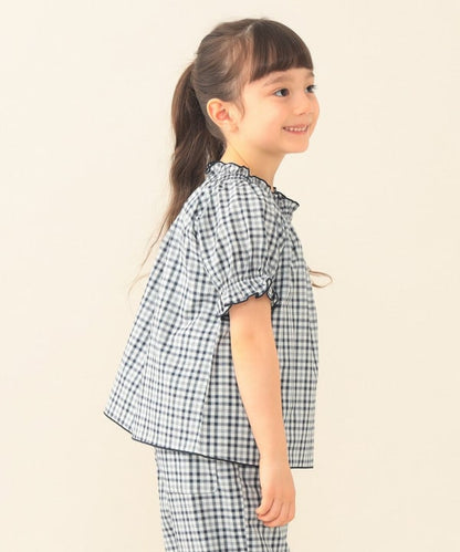 日本童裝 BEAMS mini 格紋上衣 90-130cm 女童款 夏季 TOPS