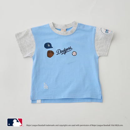 日本童裝 pe#main x 【MLB】徽章貼花上衣 80-130cm 男童款 夏季 TOPS