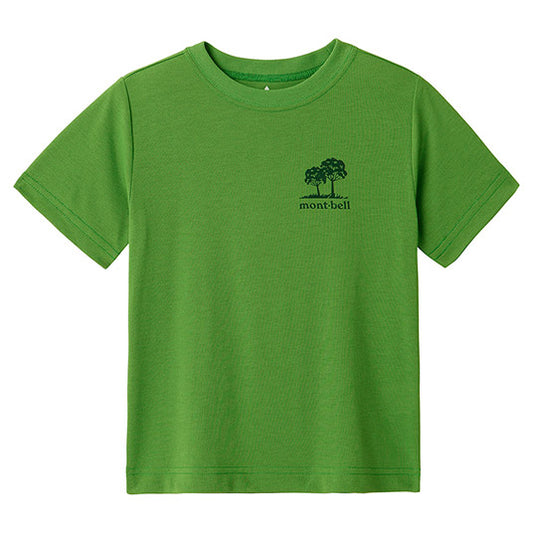 Japanese children's clothing mont-bell UV-resistant/water-absorbing quick-drying/breathable/odor-suppressing/durable forest kindergarten top 100-160cm boys'/girls' summer TOPS 