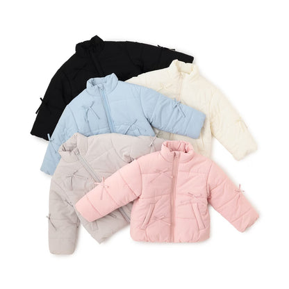 日本童裝 Ly# mine 蝴蝶結夾棉外套 100-150cm 女童款 冬季 (適合寒冷天氣、溫度低天氣）OUTERWEAR