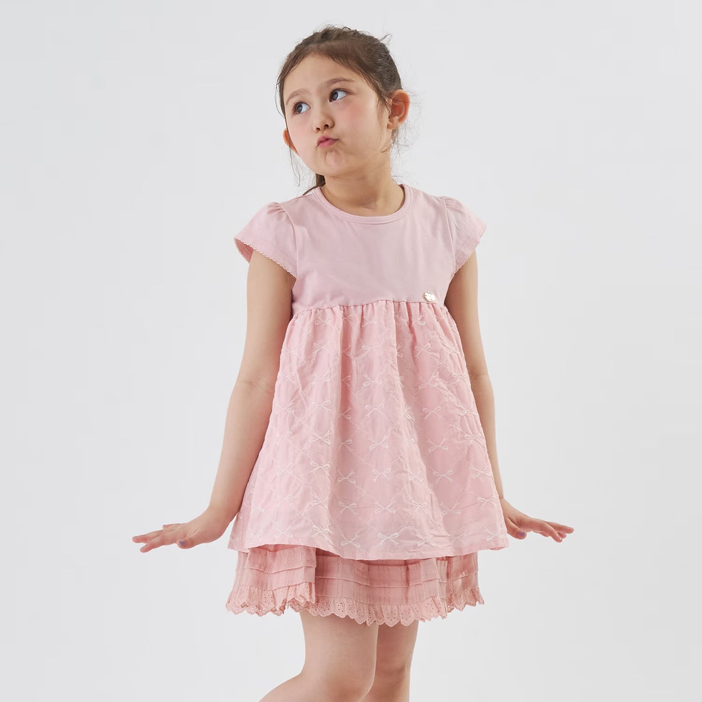 日本童裝 Ly# mine 緞帶刺繡上衣 90-140cm 女童款 夏季 TOPS