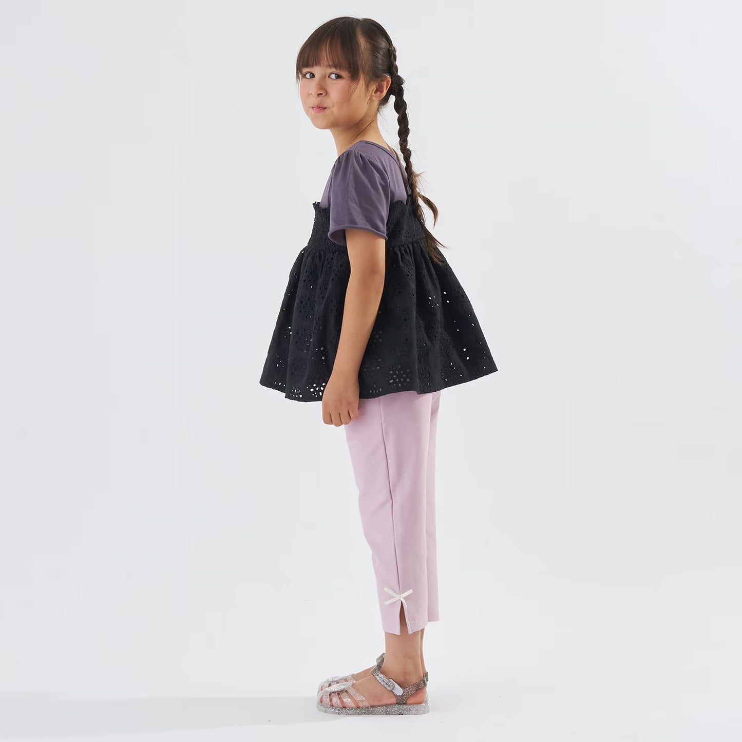 Japanese children's clothing Ly# mine tank top and shorts set 100-150cm girls summer TOPS PANTS 