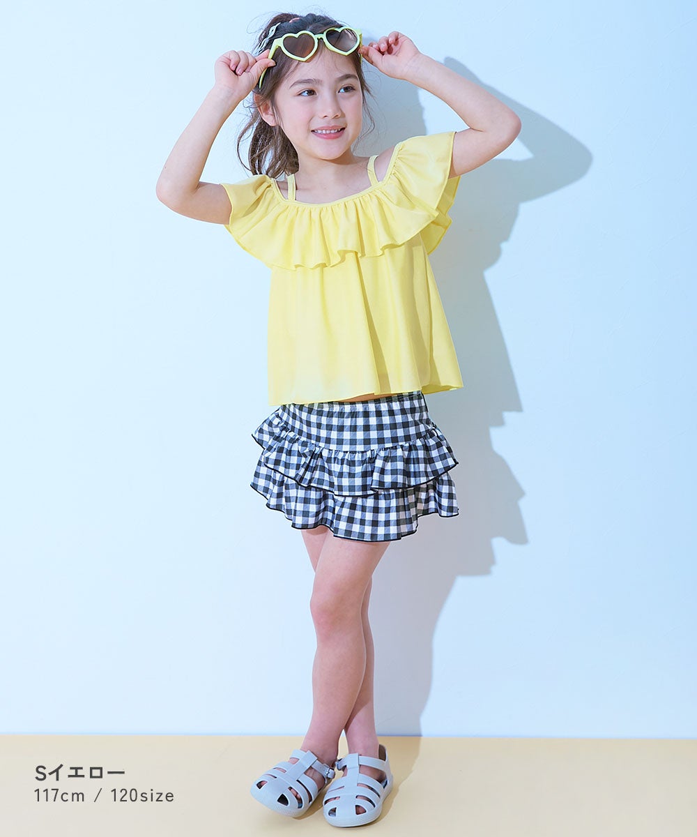 日本童裝 dev!rock 防UV 泳衣兩件套裝 100-160cm 女童款 夏季 TOPS PANTS 夏日玩水泳衣特輯