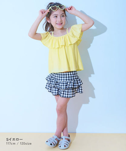 日本童裝 dev!rock 防UV 泳衣兩件套裝 100-160cm 女童款 夏季 TOPS PANTS 夏日玩水泳衣特輯