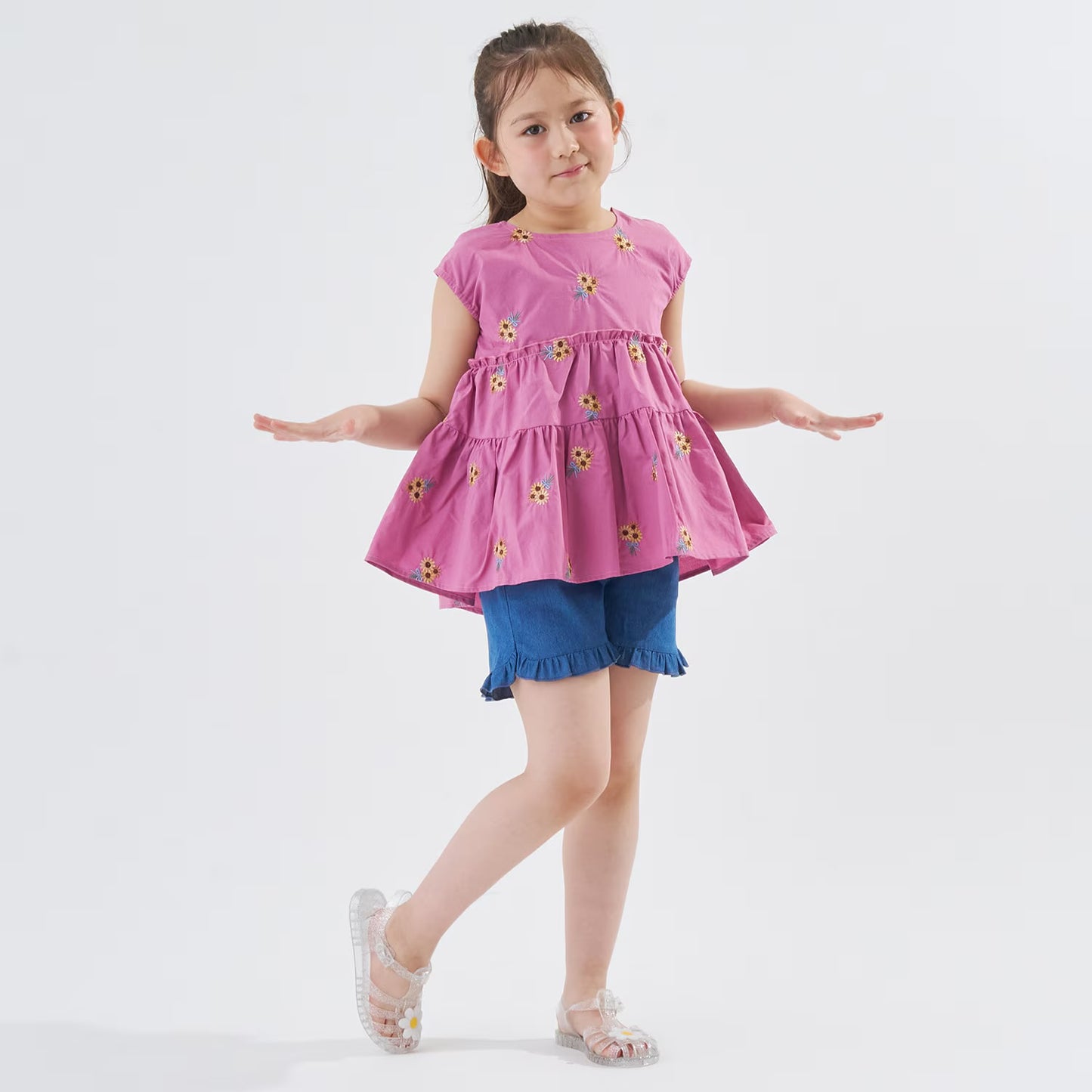 Japanese children's clothing Ly# mine tank top and shorts set 100-150cm girls summer TOPS PANTS 