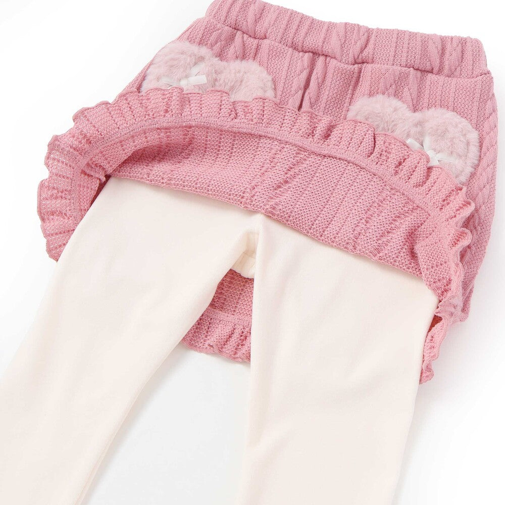 日本童裝  SLAP SLIP 假兩件毛毛口袋裙連褲 80-120cm 女童款 冬季  SKIRTS PANTS