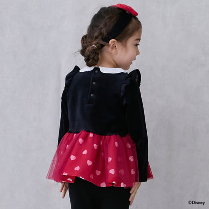 日本童裝 pe#main x Disney 絨毛薄紗拼接上衣 80-130cm 女童款 秋季 TOPS