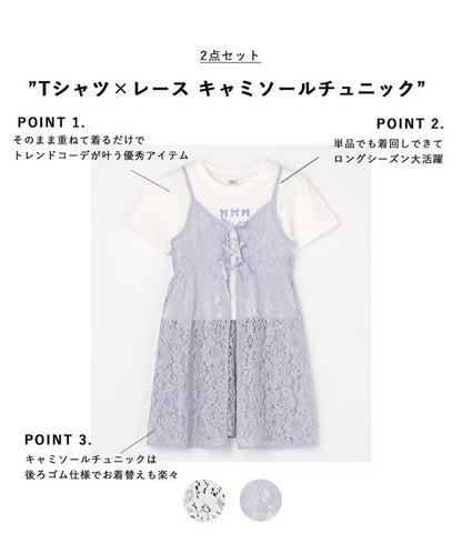 日本童裝 aF#a325 上衣及吊帶蕾絲裙 110-160cm 女童款 夏季 TOPS DRESSES