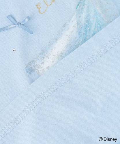 日本童裝 aF#a325 x Disney FROZEN 接觸冷感 薄紗袖印花上衣 90-130cm 女童款 夏季 TOPS
