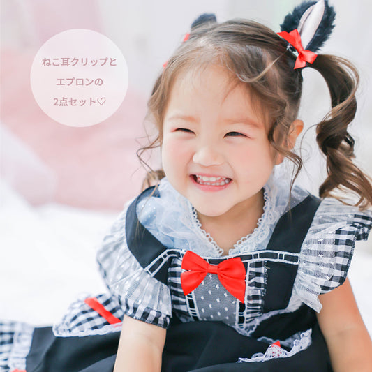 日本童裝 小黑貓圍裙裙 85-100cm 女童款 萬聖節 Cosplay服裝 Halloween攪鬼特輯 AAA