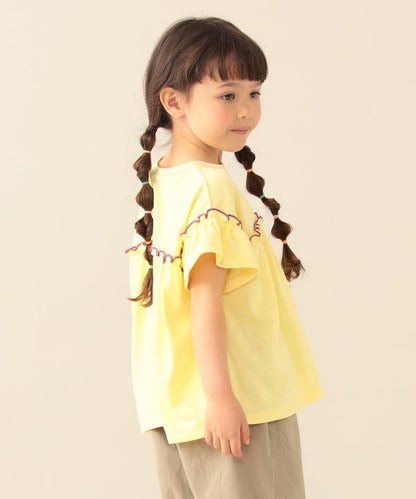 日本童裝 BE#AMS mini 防UV 吸水速乾 荷葉邊上衣 90-130cm 女童款 夏季 TOPS