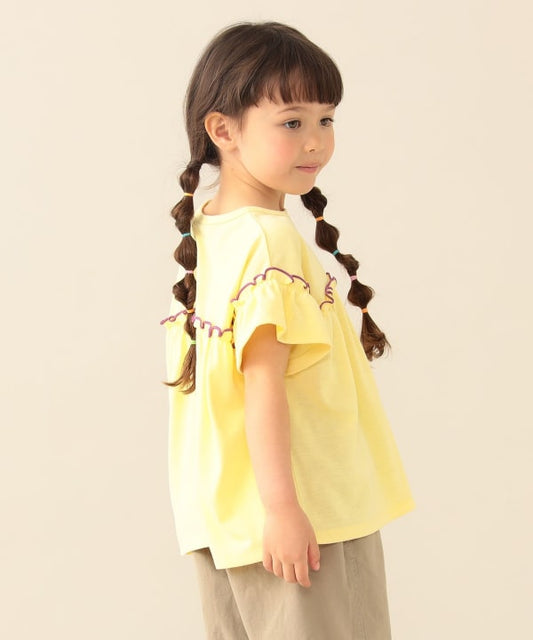 日本童裝 BE#AMS mini 防UV 吸水速乾 荷葉邊上衣 90-130cm 女童款 夏季 TOPS