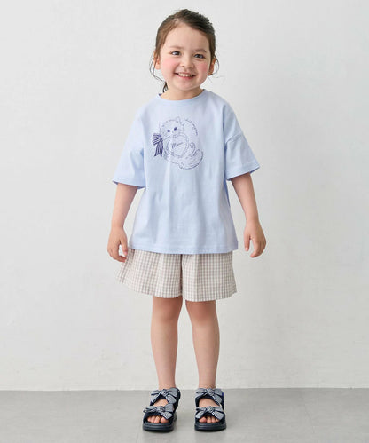 日本童裝 aF#a325 接觸冷感 印花短袖上衣 90-150cm 女童款 夏季 TOPS