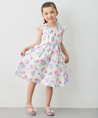 日本童裝 aF#a325 接觸冷感 全印花連身裙 90-140cm 女童款 夏季 DRESSES