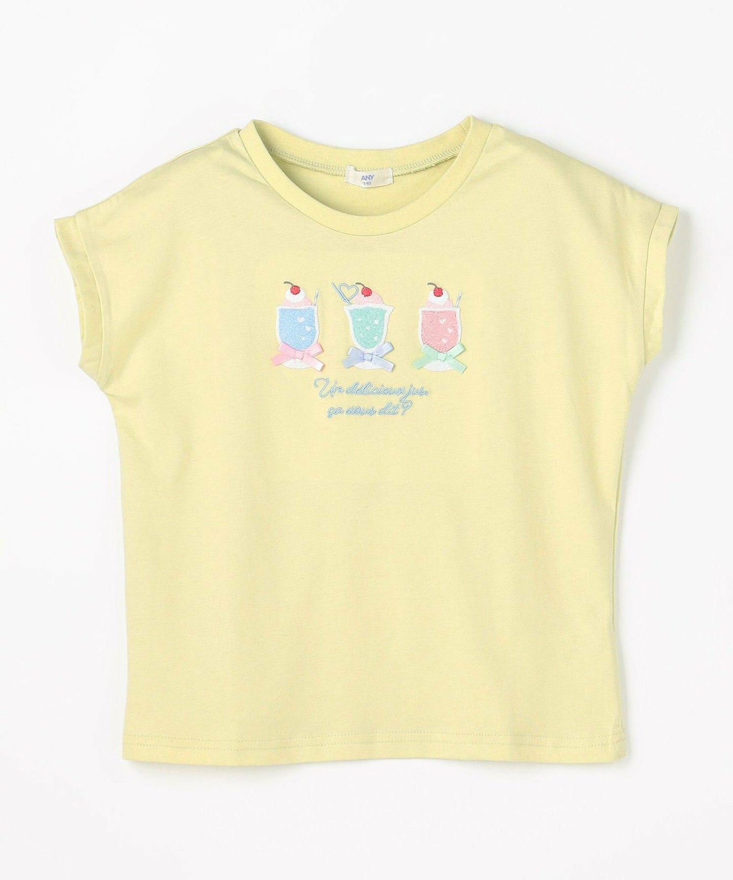 日本童裝 aF#a325 接觸冷感 毛毛印花上衣 90-150cm 女童款 夏季 TOPS