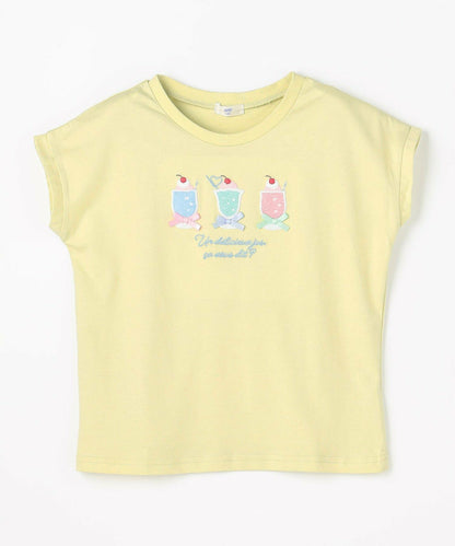 日本童裝 aF#a325 接觸冷感 毛毛印花上衣 90-150cm 女童款 夏季 TOPS