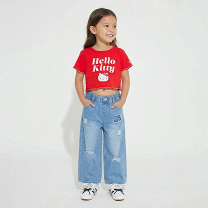 日本童裝 BDL x Sanrio 木耳邊短款上衣 90-140cm 女童款 夏季 TOPS