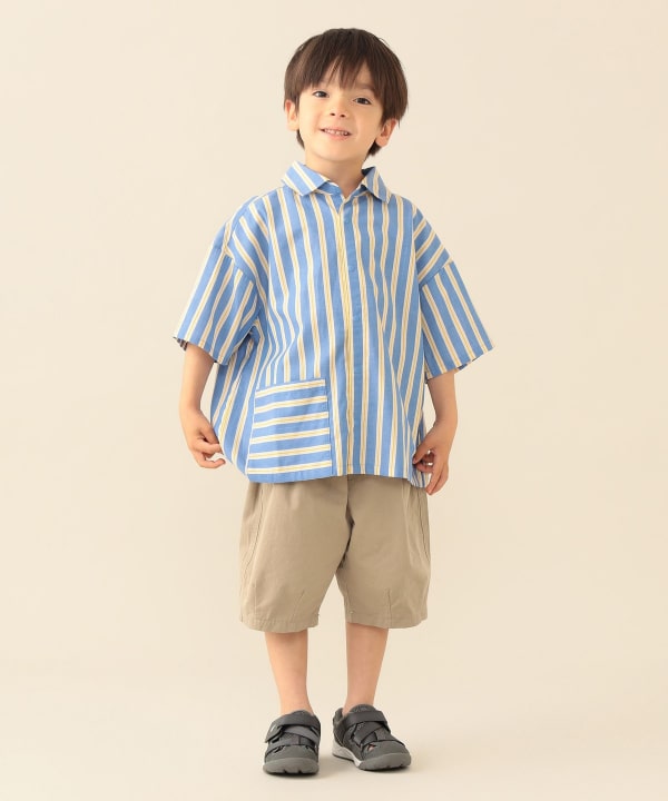 日本童裝 BE#AMS mini 條紋襯衫 90-140cm 男童款 夏季 TOPS