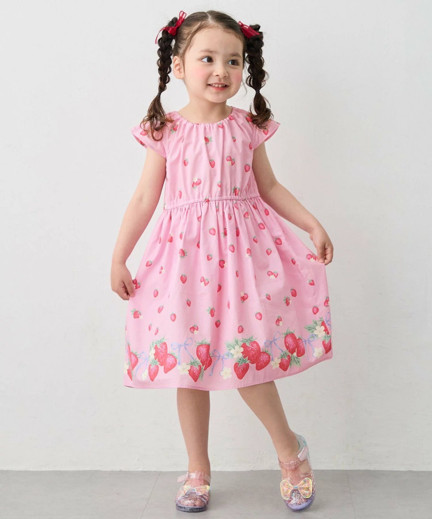 日本童裝 aF#a325 接觸冷感 全印花連身裙 90-140cm 女童款 夏季 DRESSES
