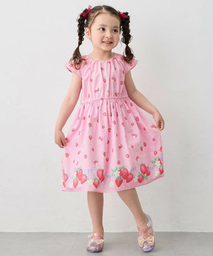 日本童裝 aF#a325 接觸冷感 全印花連身裙 90-140cm 女童款 夏季 DRESSES