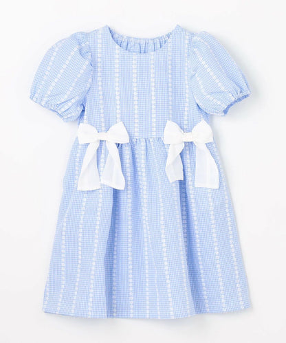 日本童裝 aF#a325 蝴蝶結連身裙 100-150cm 女童款 夏季 DRESSES 面試/宴會/表演