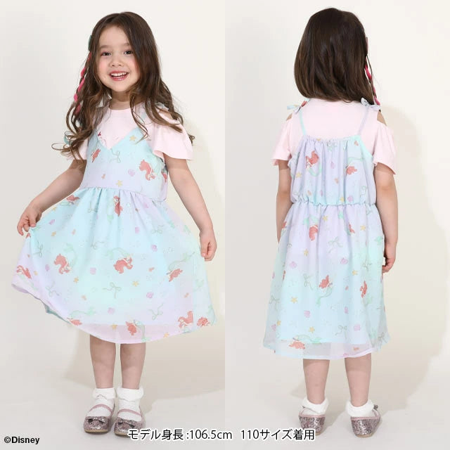 Japanese BDL x Disney Princess T-shirt and suspender skirt two-piece set 90-130cm Girls Spring/Summer TOPS DRESSES 