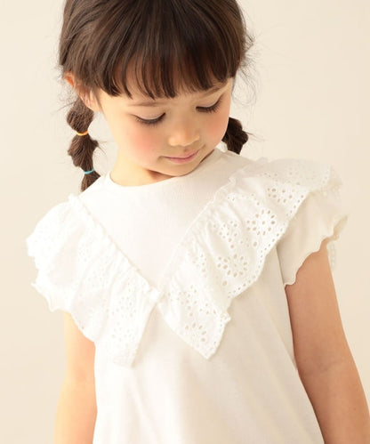 日本童裝 BE#AMS mini 棉質蕾絲上衣 90-140cm 女童款 夏季 TOPS