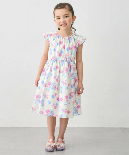 日本童裝 aF#a325 接觸冷感 全印花連身裙 90-140cm 女童款 夏季 DRESSES