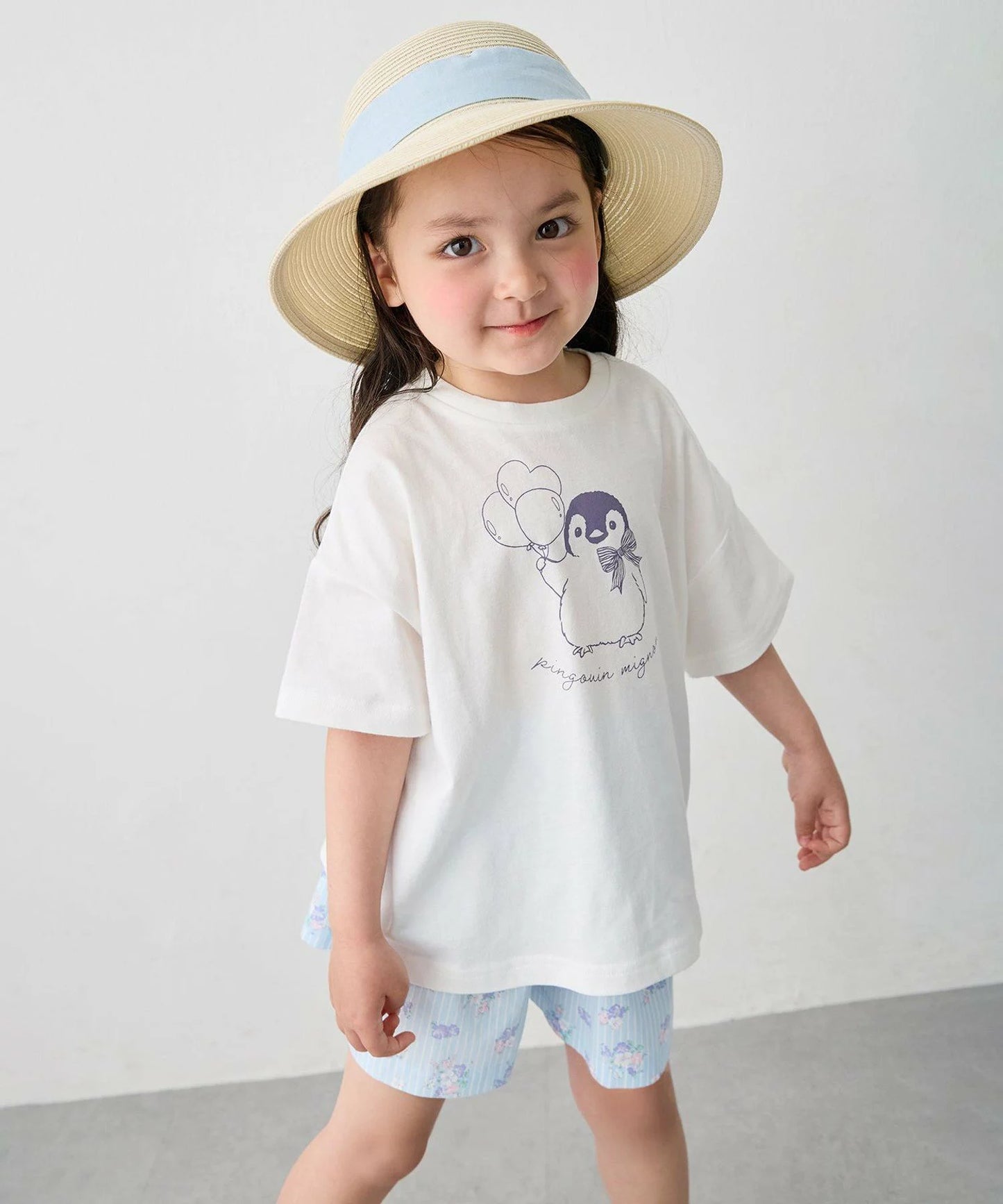 日本童裝 aF#a325 接觸冷感 印花短袖上衣 90-150cm 女童款 夏季 TOPS