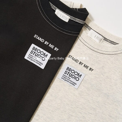 Japanese children's clothing b・R# patch logo top 100-150cm boys/girls summer TOPS 