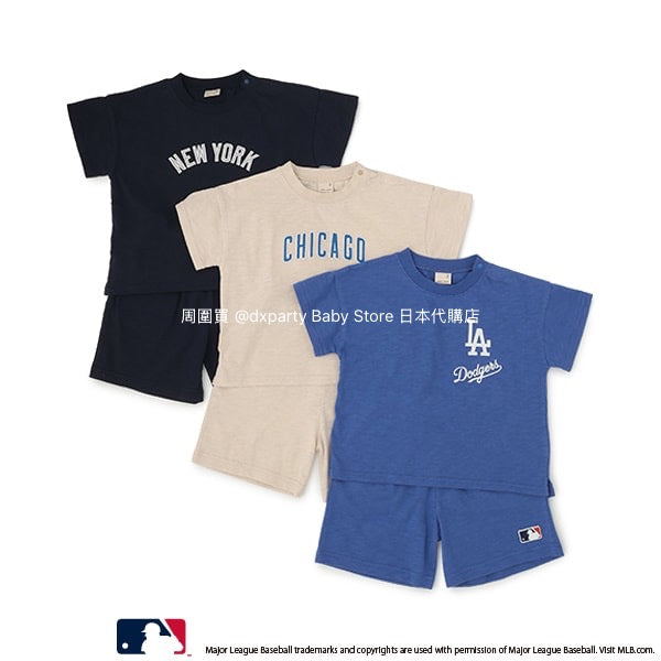 日本童裝 pe#main x MLB 兩件套裝 80-140cm 男童款 夏季 TOPS PANTS