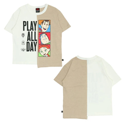 Japanese children's clothing BDL x Disney Toy Story patchwork top 80-140cm boys' summer TOPS 
