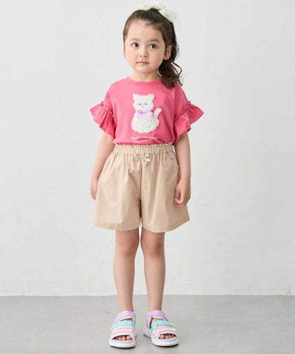 日本童裝 aF#a325 接觸冷感 毛毛印花上衣 90-150cm 女童款 夏季 TOPS