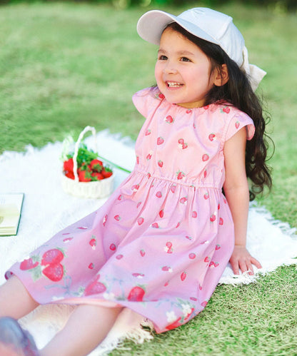 日本童裝 aF#a325 接觸冷感 全印花連身裙 90-140cm 女童款 夏季 DRESSES