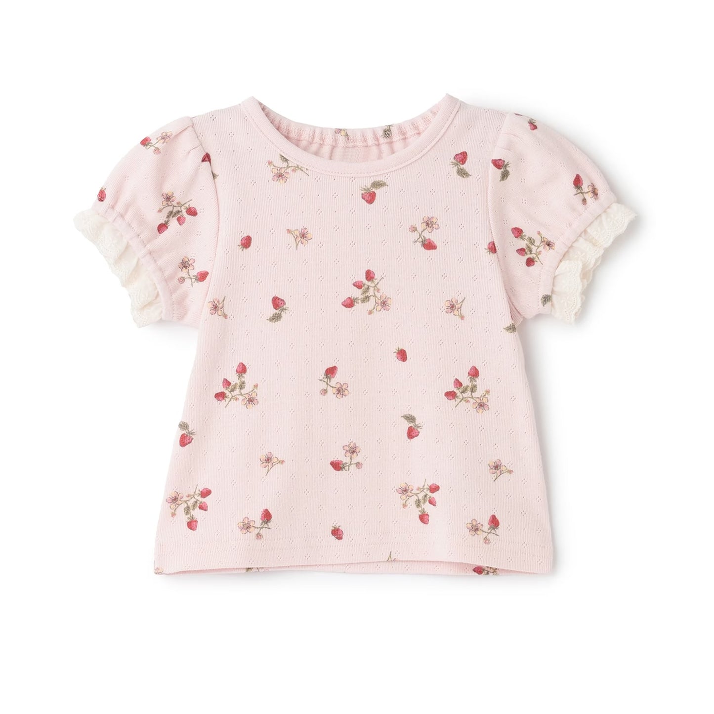 日本童裝 pe#main 蕾絲袖上衣 70-80cm 女童款 初生嬰兒 夏季 TOPS