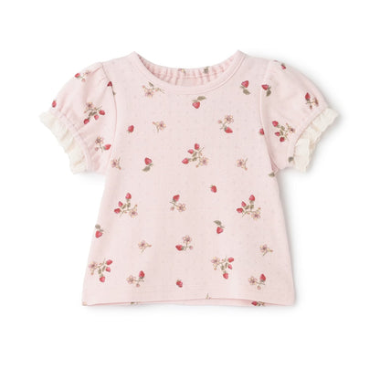 日本童裝 pe#main 蕾絲袖上衣 70-80cm 女童款 初生嬰兒 夏季 TOPS