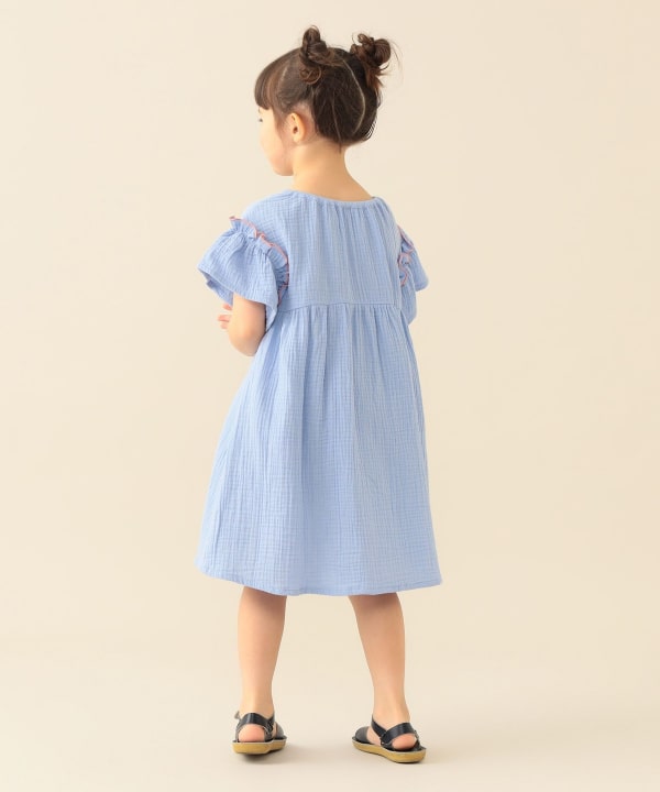 日本童裝 BE#AMS mini 花邊袖連身裙 90-140cm 女童款 夏季 DRESSES