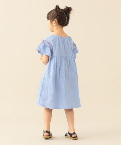 日本童裝 BE#AMS mini 花邊袖連身裙 90-140cm 女童款 夏季 DRESSES