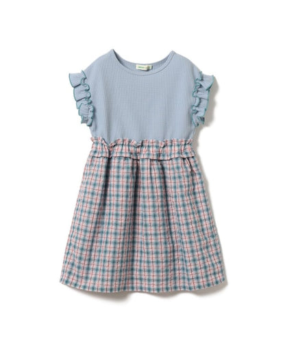 日本童裝 BE#AMS mini 華夫紋拼接連身裙 90-140cm 女童款 夏季 DRESSES